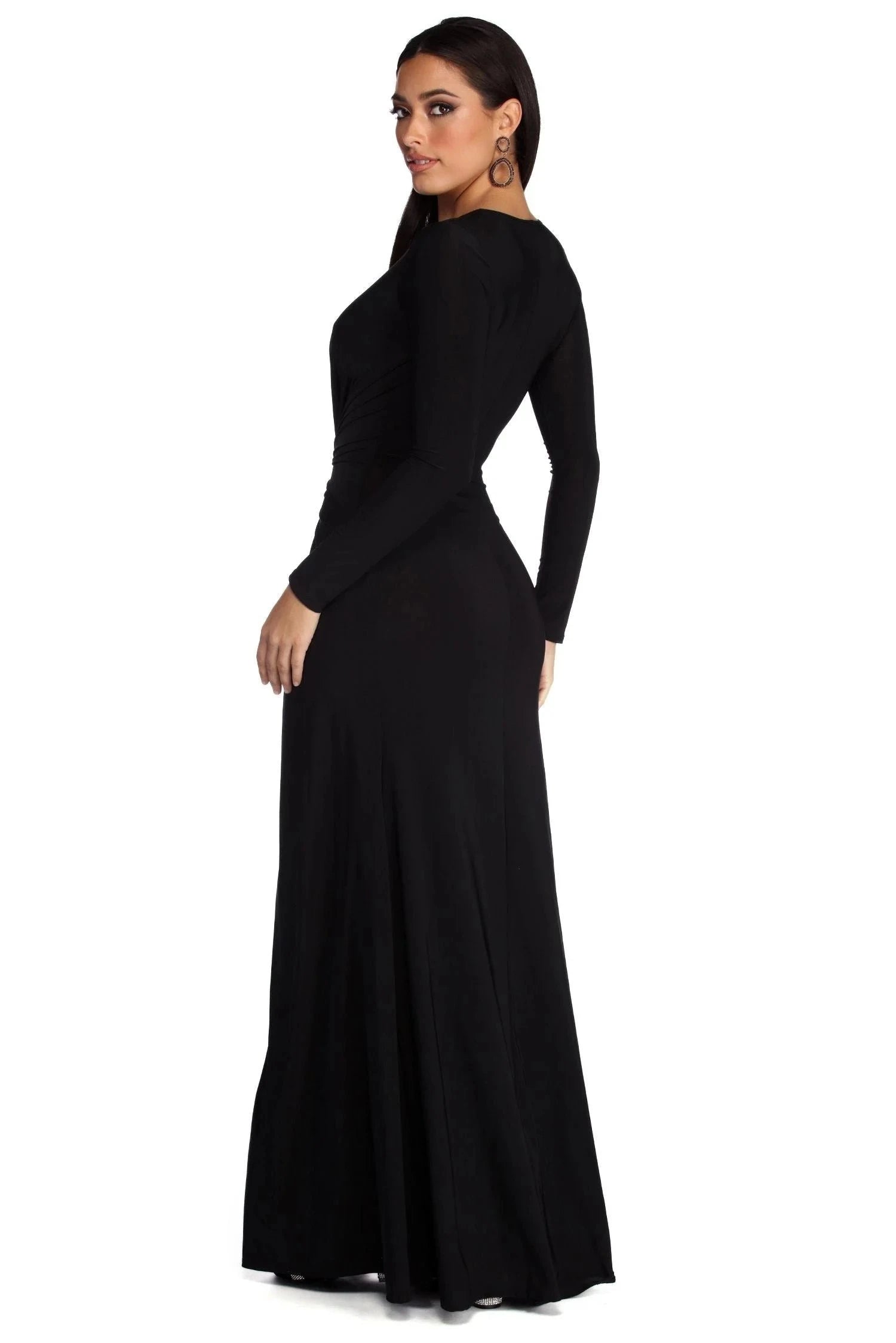Women's white pleated a-line midi dress with a v-neck