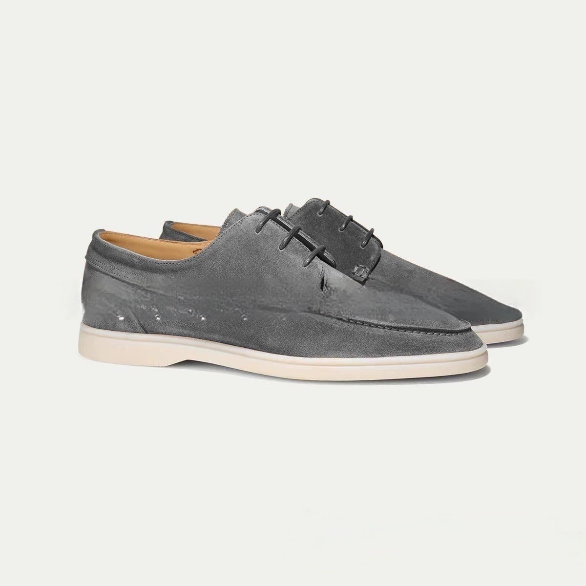 Men's slip-on loafers in navy, beige and gray