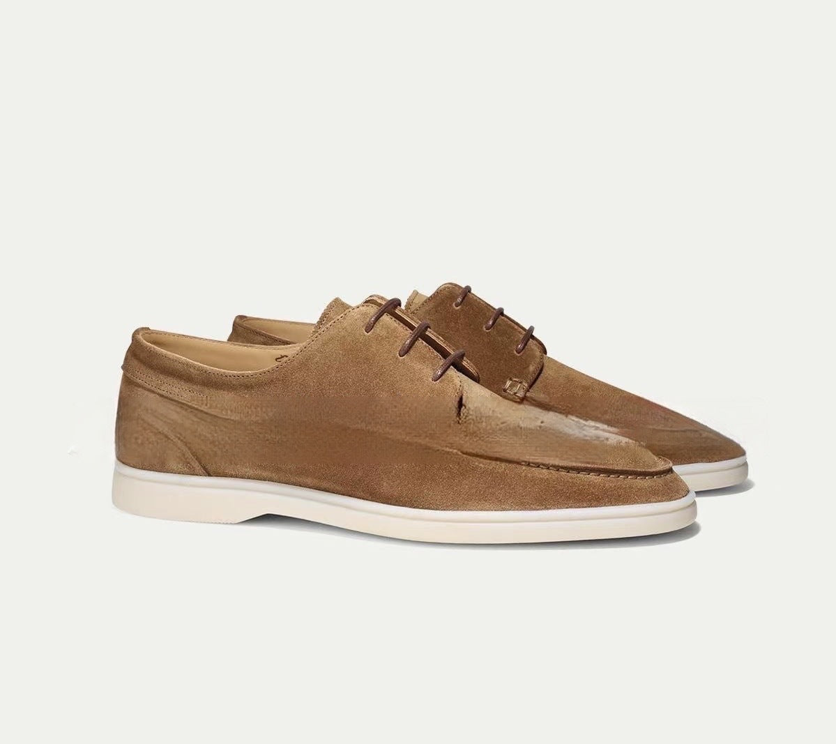 Men's slip-on loafers in navy, beige and gray