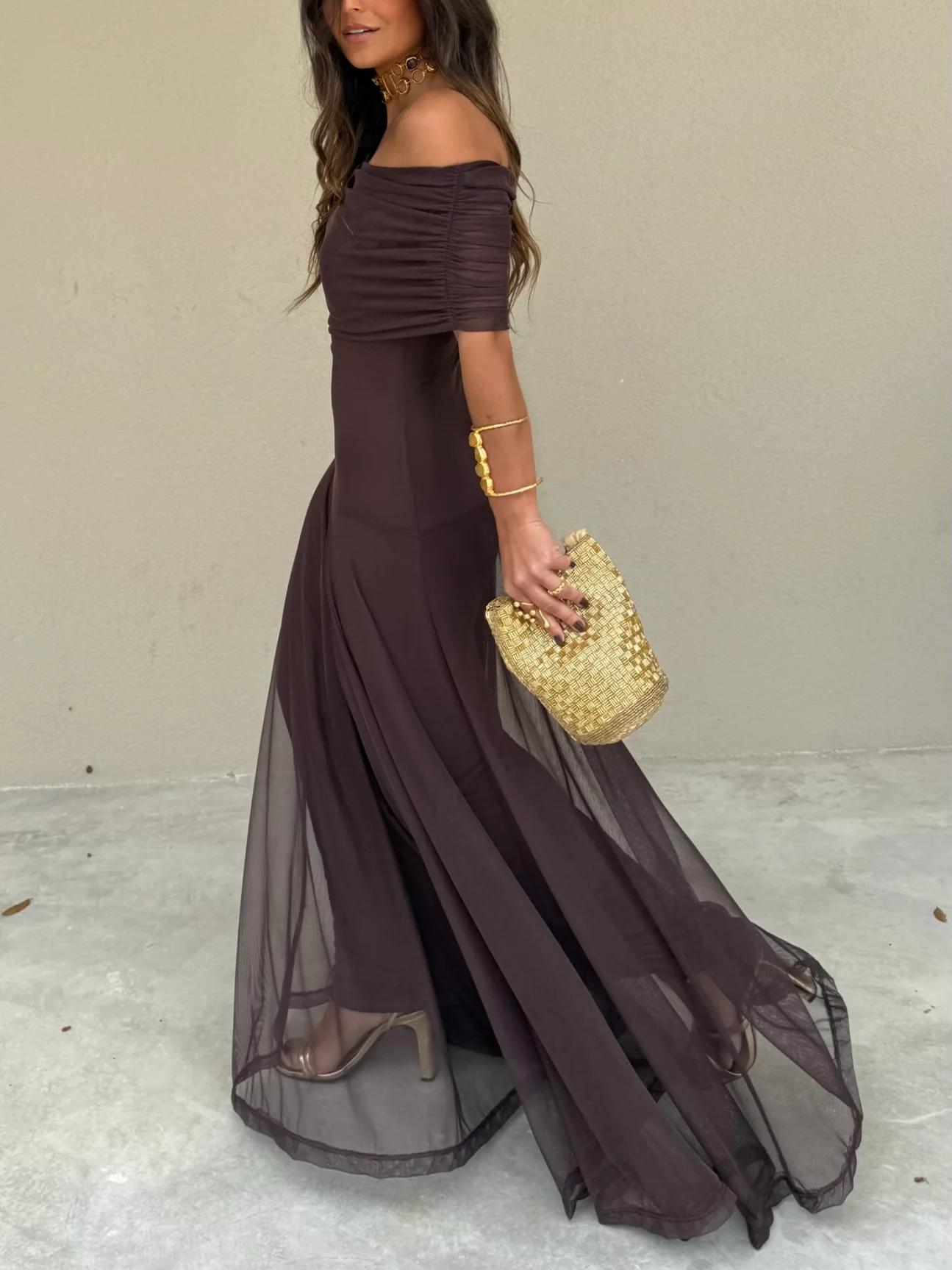 Charming Off-Shoulder Maxi Dress For Women 2