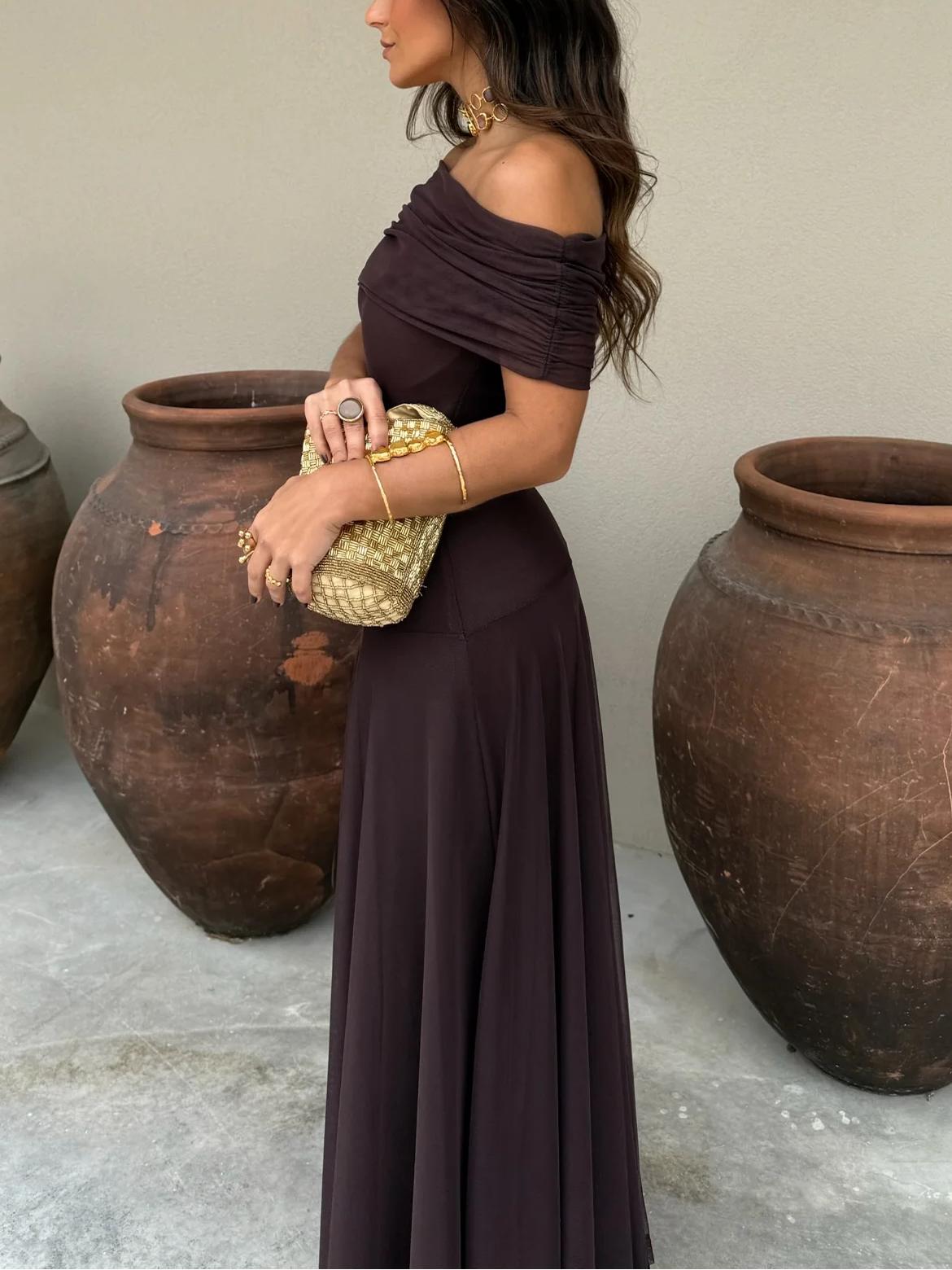 Charming Off-Shoulder Maxi Dress For Women 3