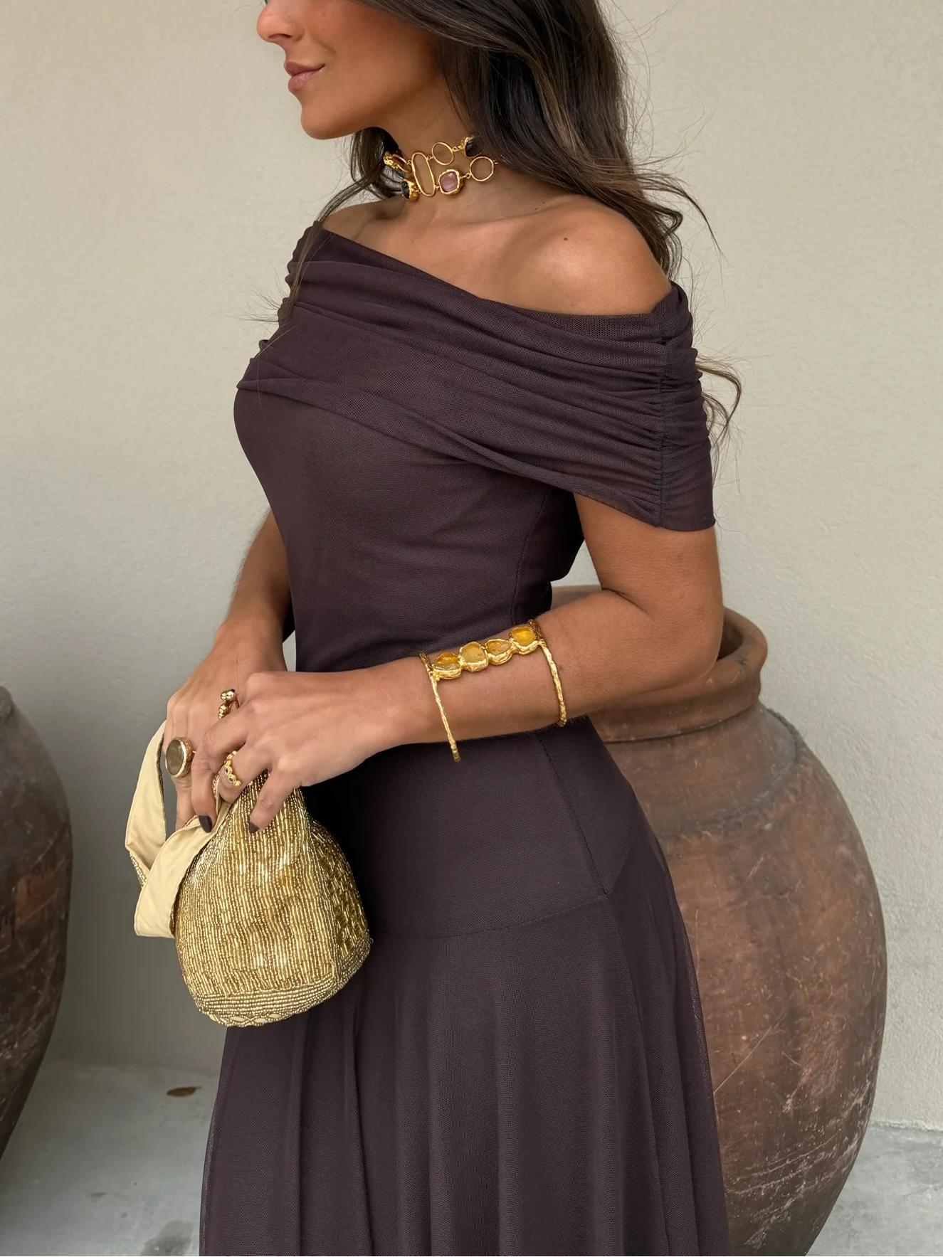 Charming Off-Shoulder Maxi Dress For Women 6