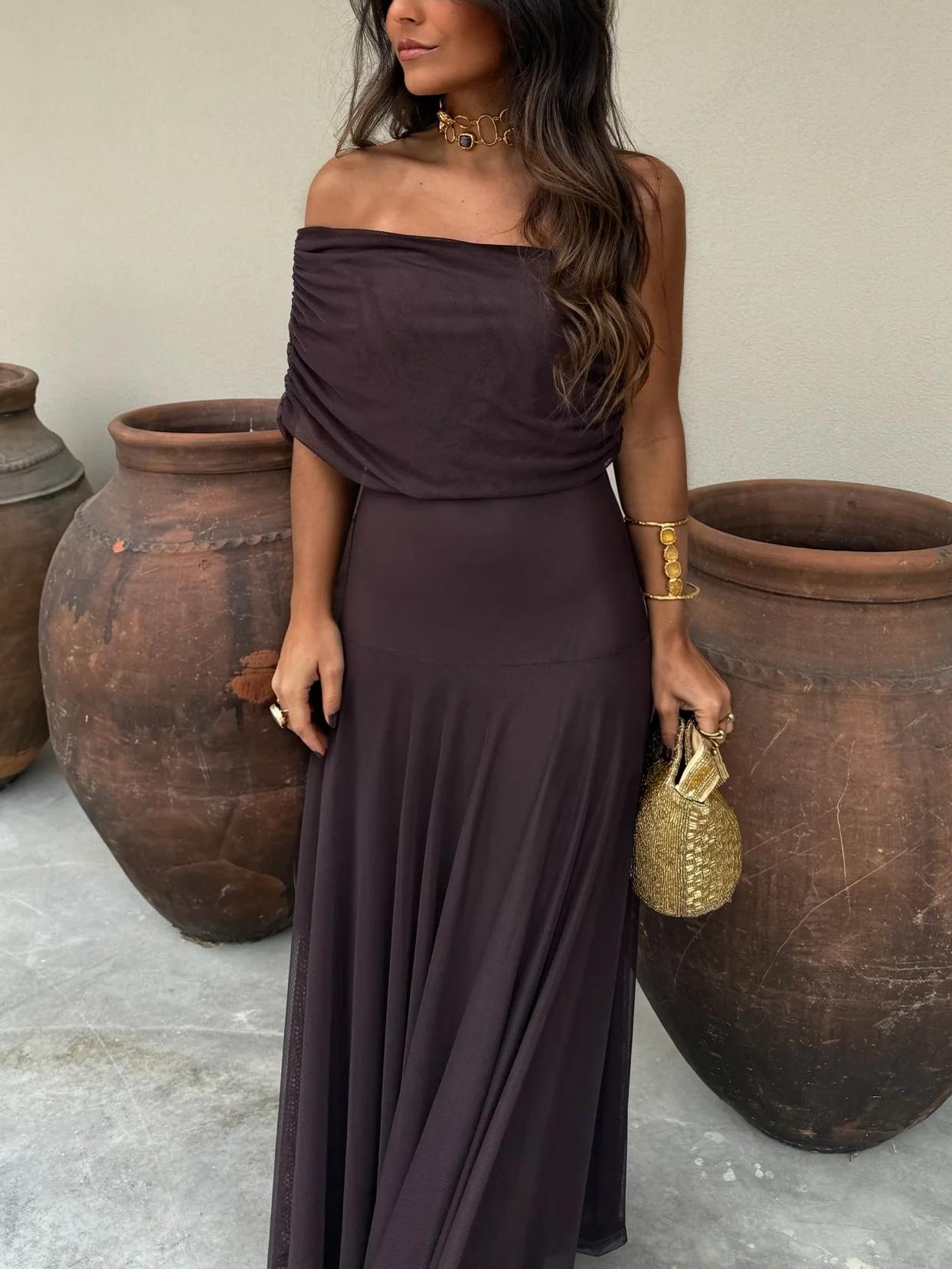 Charming Off-Shoulder Maxi Dress For Women 7