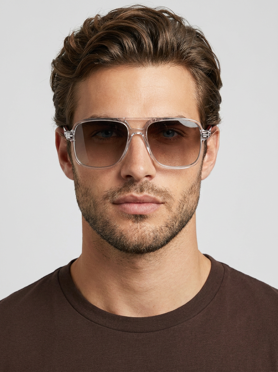 Square Sunglasses with Slim Metal Frame