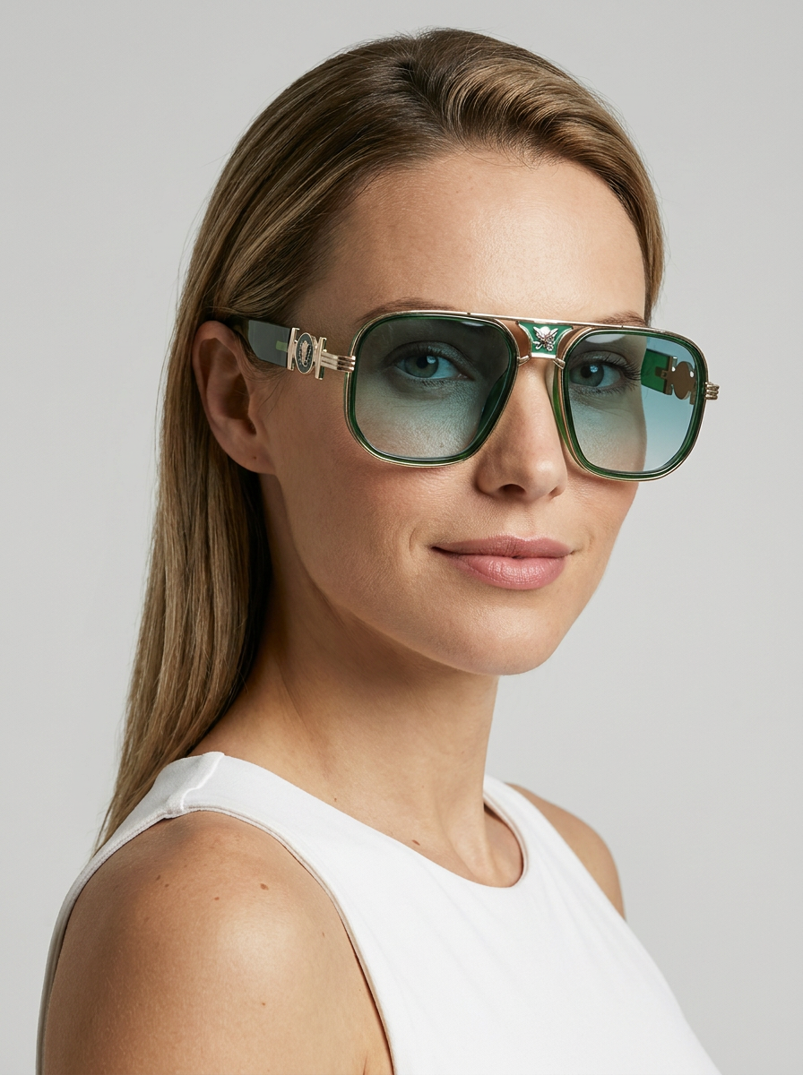 Retro Pilot Sunglasses with Gradient Lenses