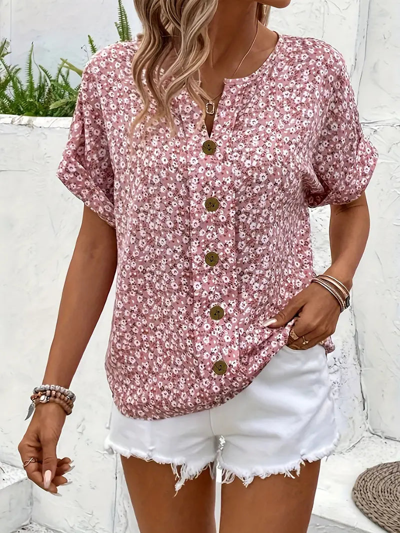 Effortless Floral Blouse For Women - Relaxed Fit 2