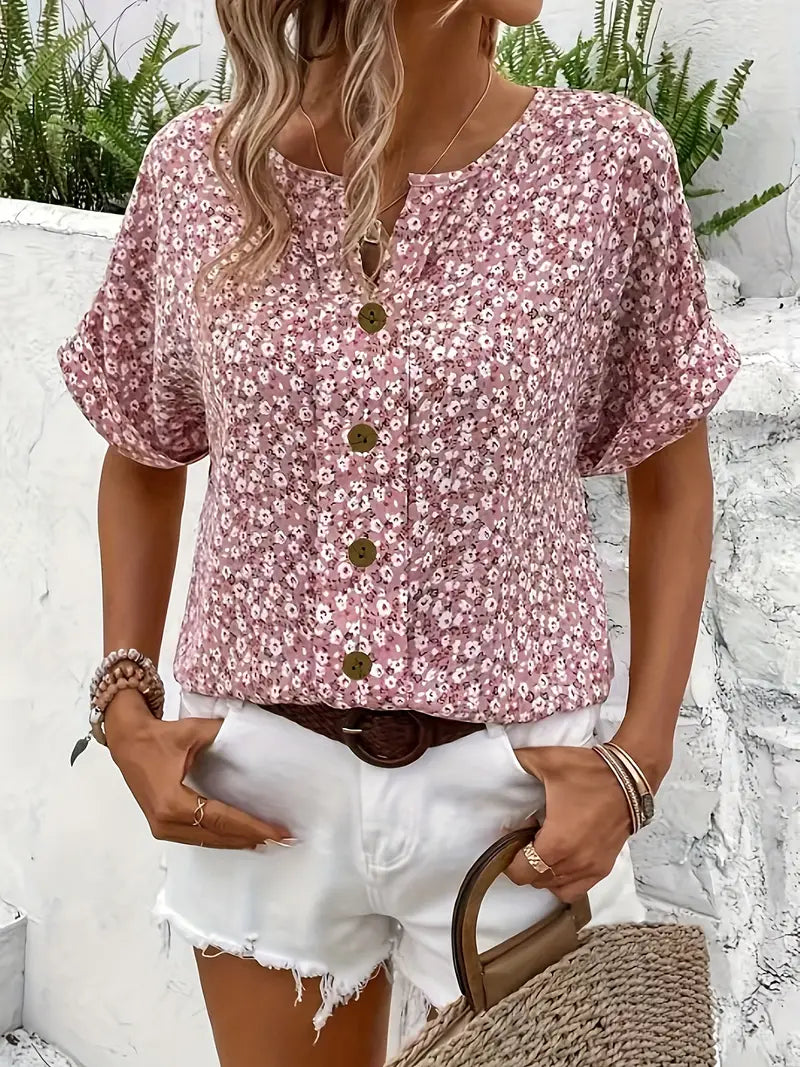 Effortless Floral Blouse For Women - Relaxed Fit 3