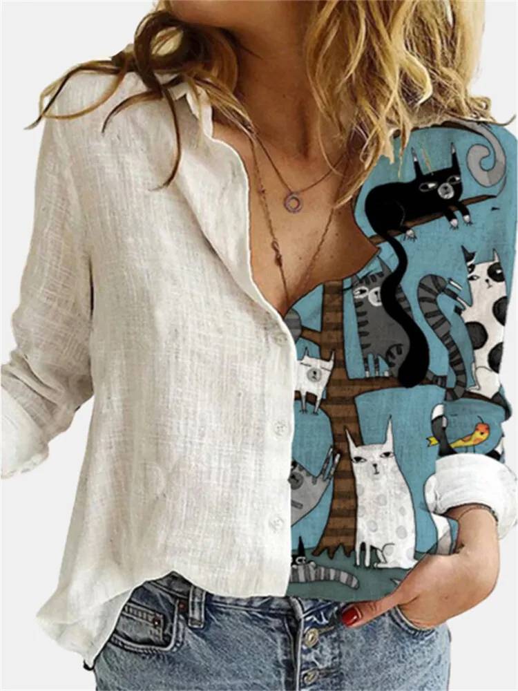 Effortless Floral Womens Blouse With Long Sleeves 6