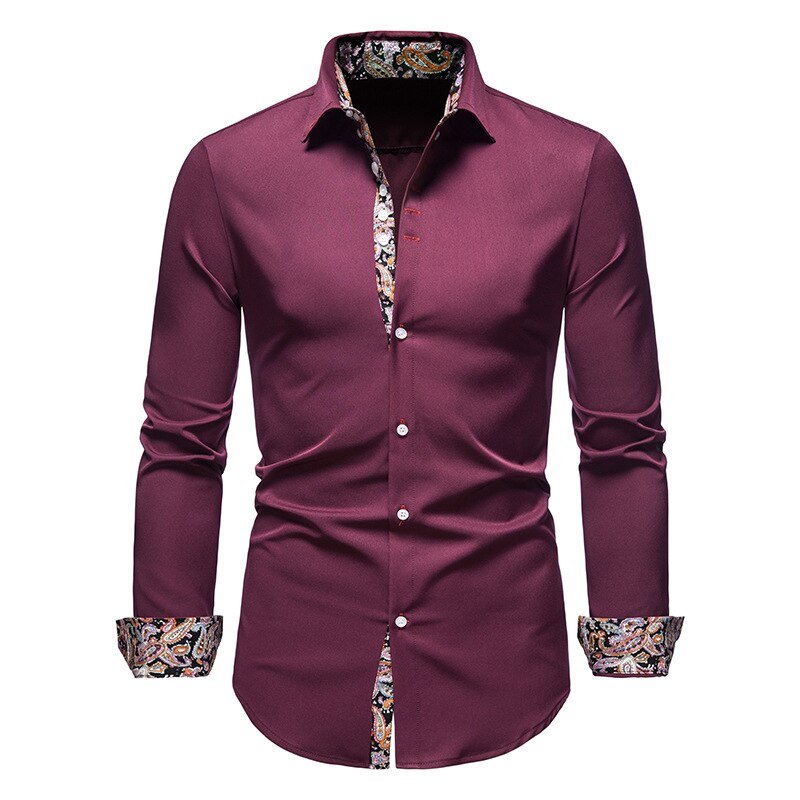 Effortless Men's Long Sleeve Shirt, Paisley Print 2