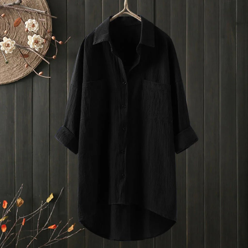 Elegant Long Sleeve Womens Blouse With Pocket 5