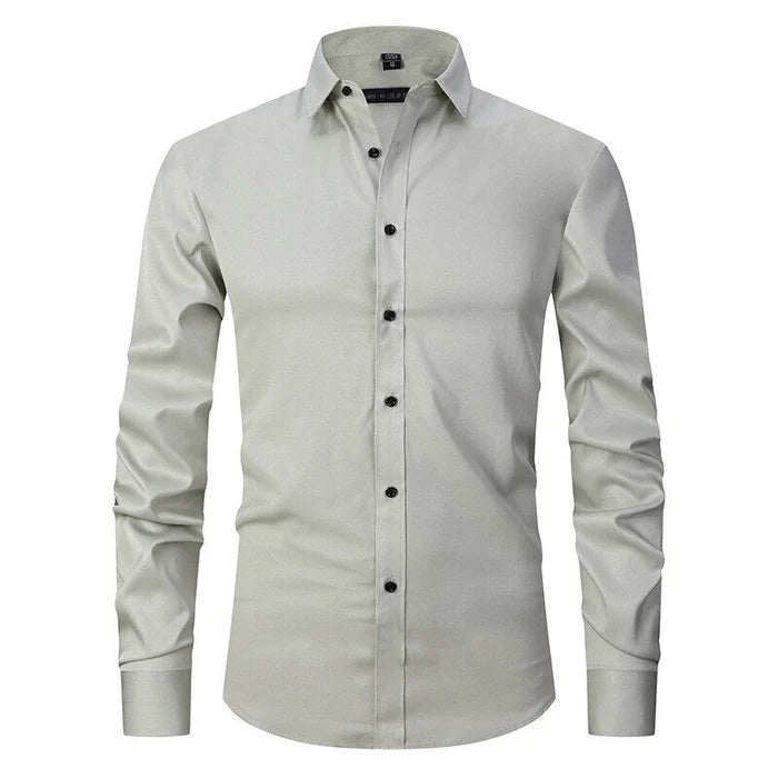 Elegant Mens Business Shirt Slim Fit Long Sleeve 10