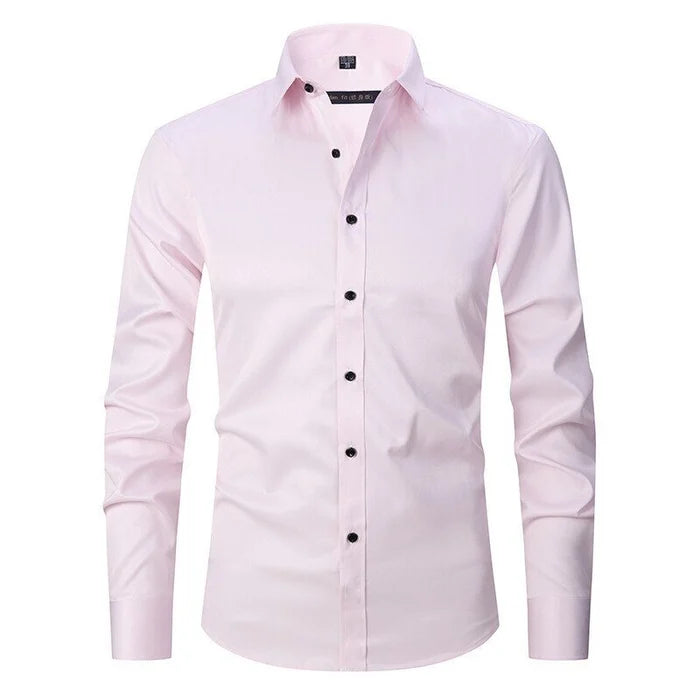 Elegant Mens Business Shirt Slim Fit Long Sleeve 7