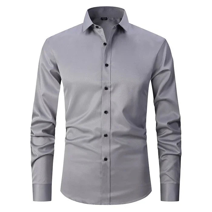 Elegant Mens Business Shirt Slim Fit Long Sleeve 8