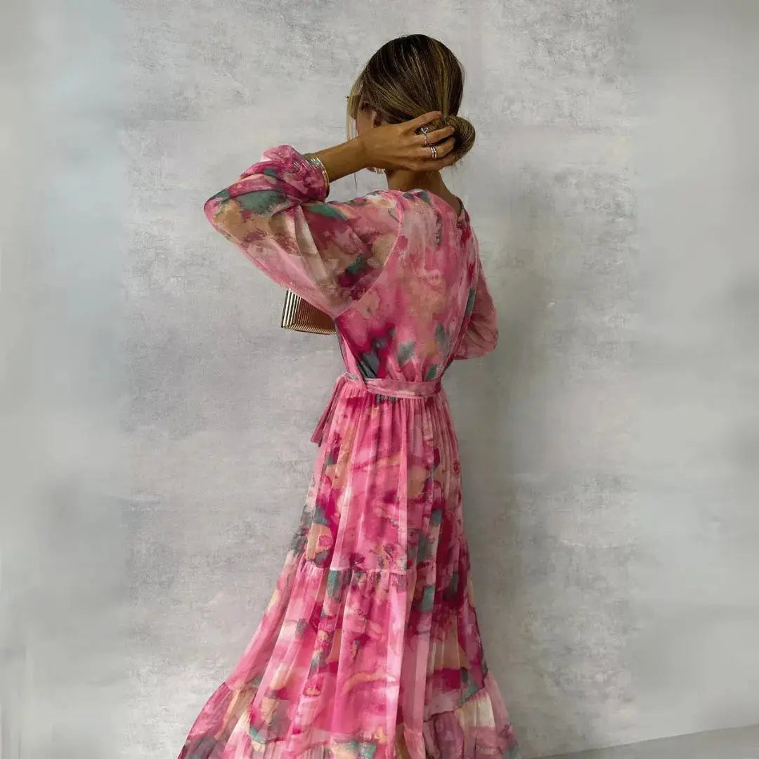 Ella | Maxi Dress V Neck Floral Tiered Design 2