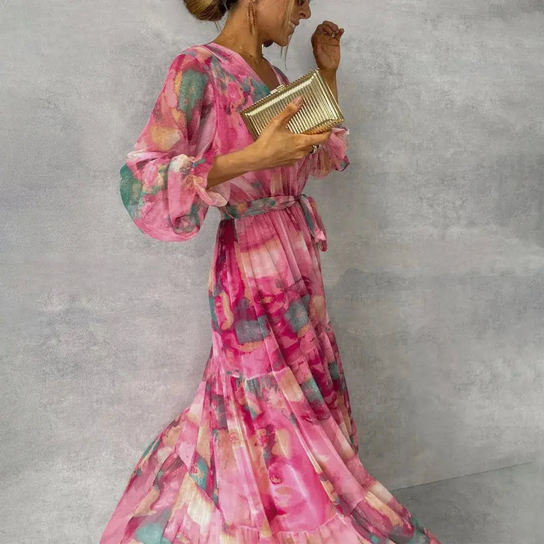 Ella | Maxi Dress V Neck Floral Tiered Design 4