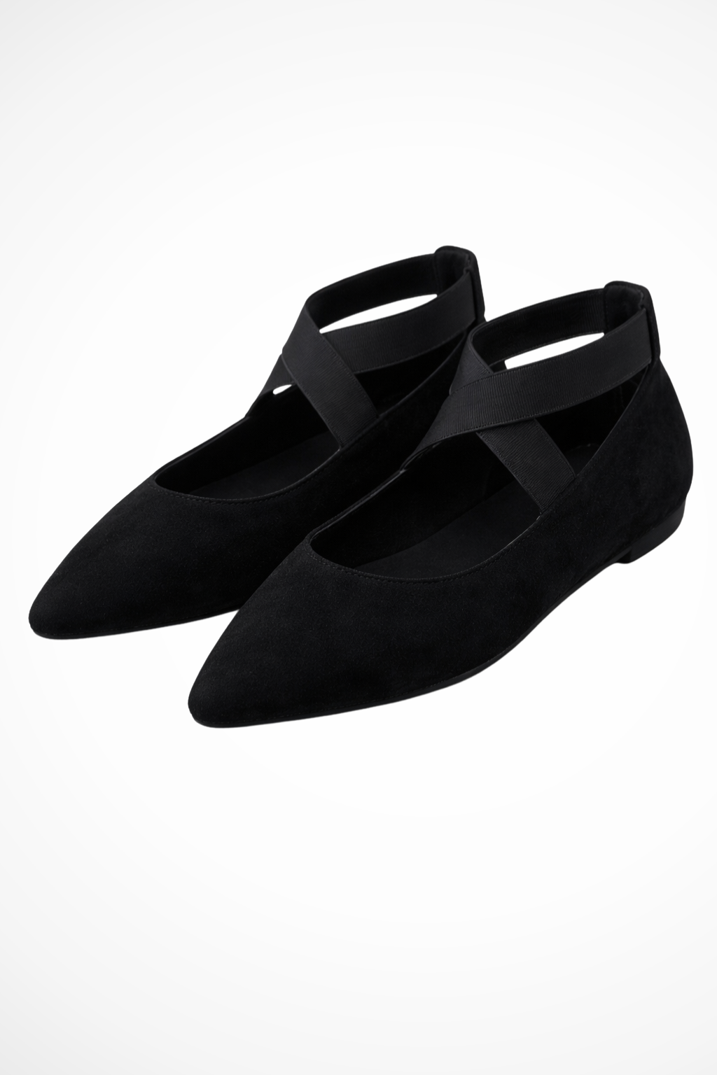 Women's pointed toe ballet flats with ankle straps