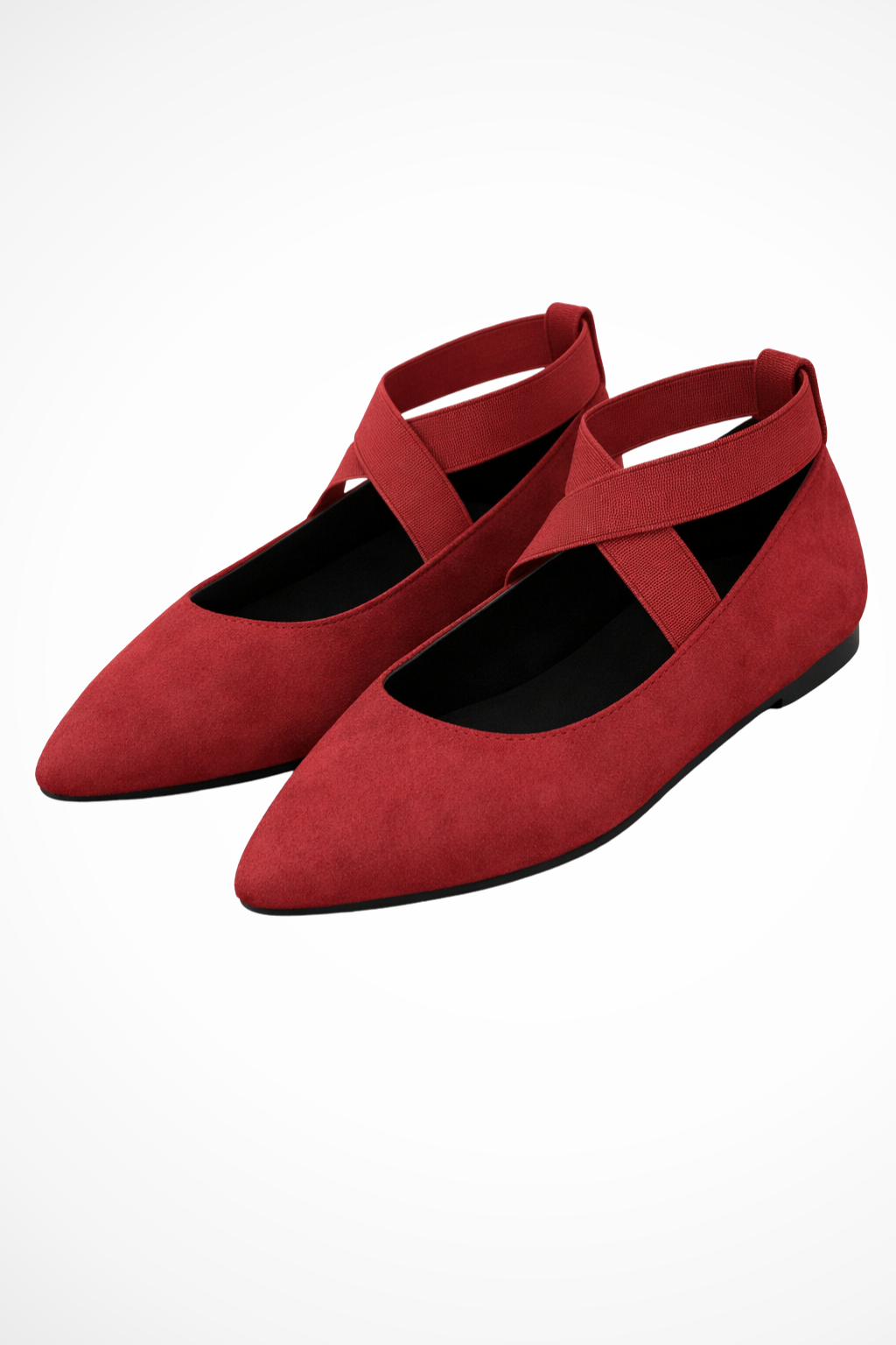 Women's pointed toe ballet flats with ankle straps