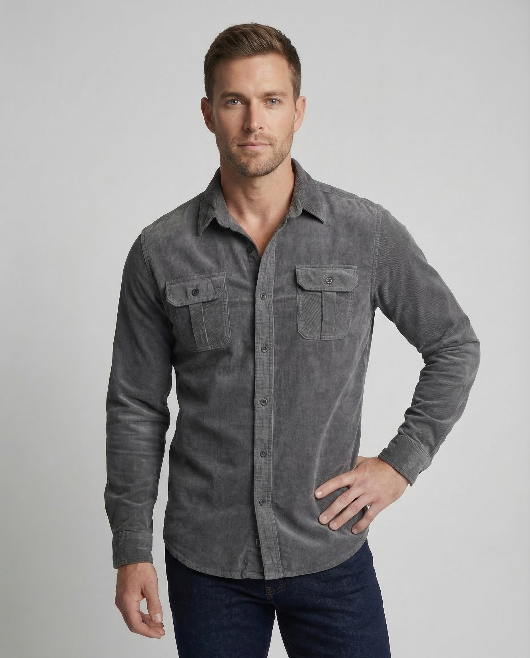 Ethan | Men's Shirt Slim Fit Corduroy Casual Wear 2