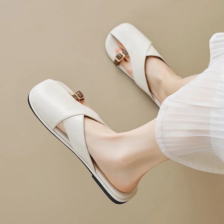 Fisherman Sandals Cross-Strap Square Toe Slides 6