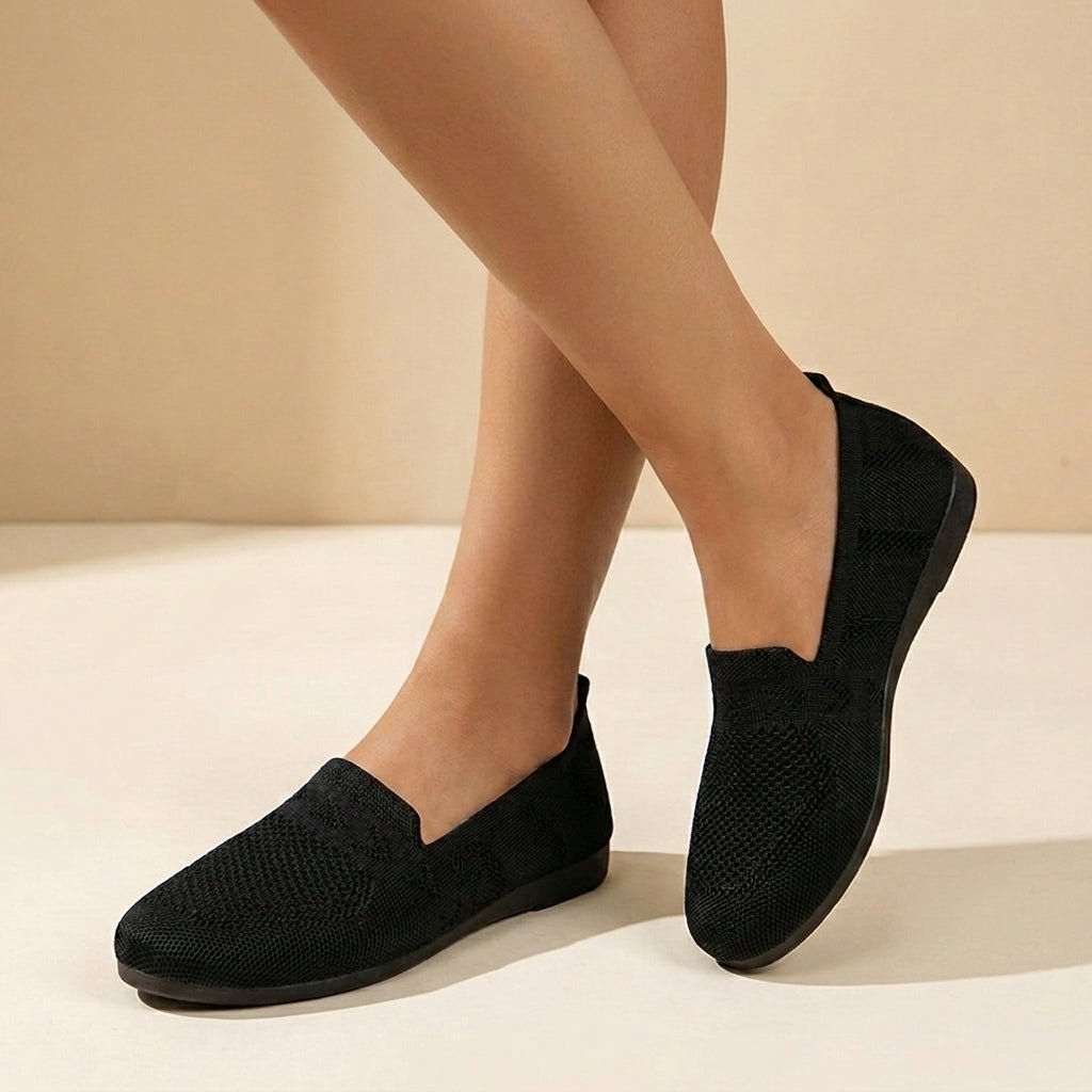 Flats Slip-On Round Toe Knit Design For Women 3