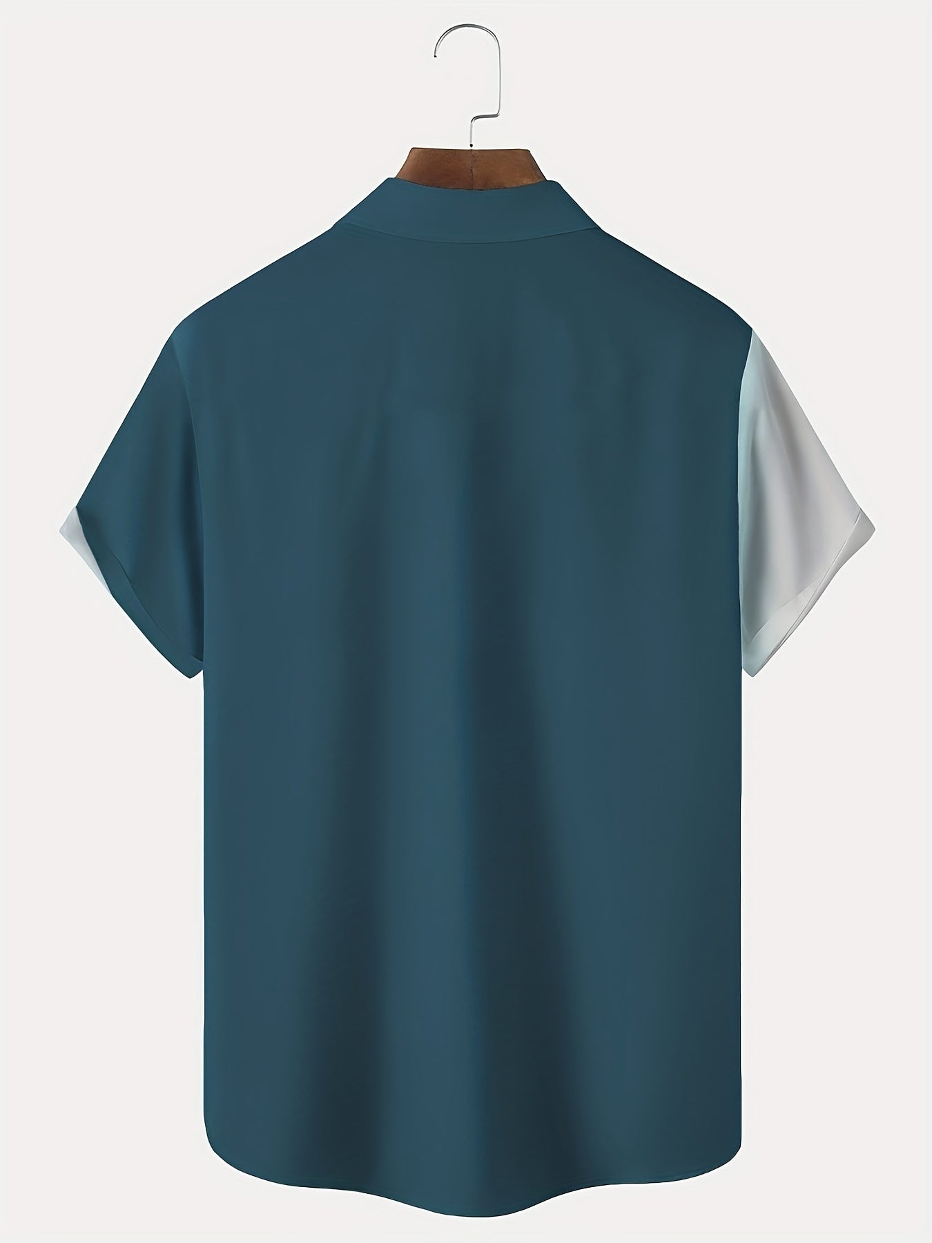 Men's blue tropical print short-sleeve resort shirt
