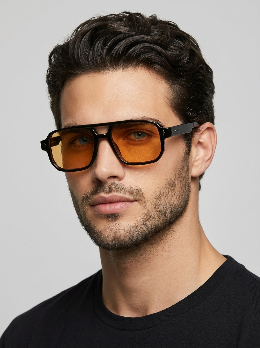 Square Sunglasses with Double Bridge
