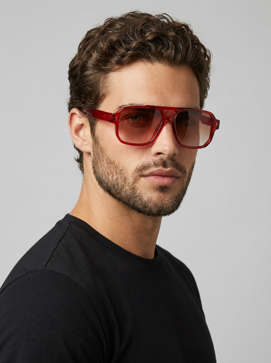Square Sunglasses with Double Bridge