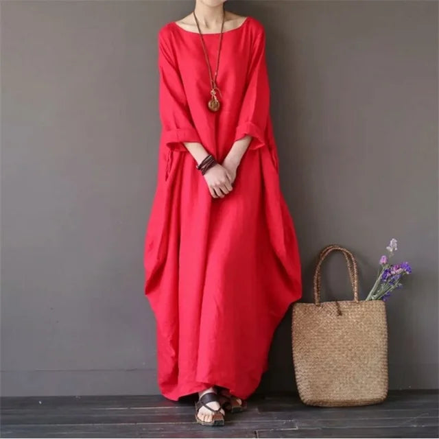 Ivy | Midi Dress With Sleeves Relaxed Fit Design 4
