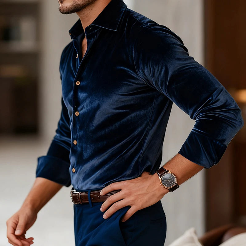 James | Men's Shirt Tailored Fit Velvet Evening 1