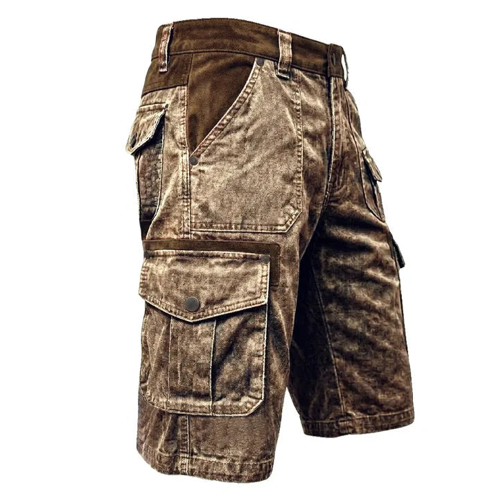 Men's grey loose fit cargo shorts