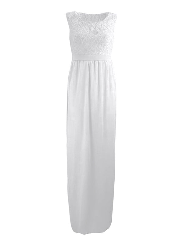 Lara | Maternity Dress Lace Belt Crew Neck Elegant 2