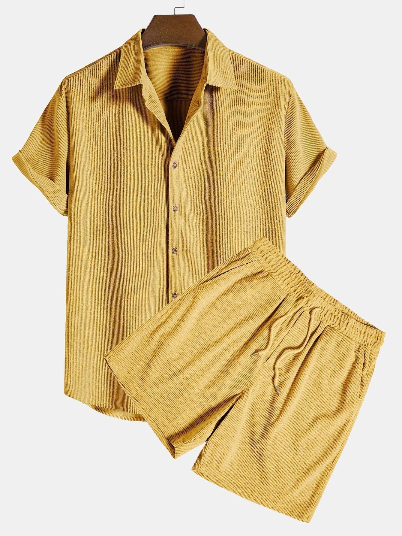 Men's black shirt and shorts co-ord summer set
