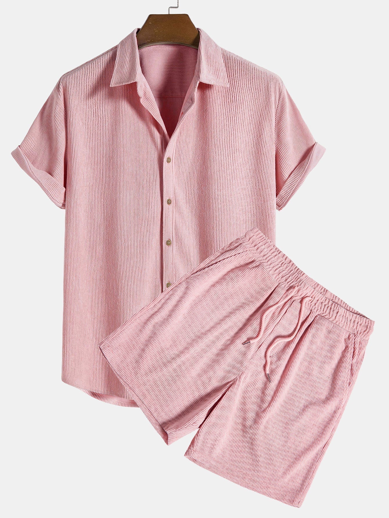 Men's black shirt and shorts co-ord summer set