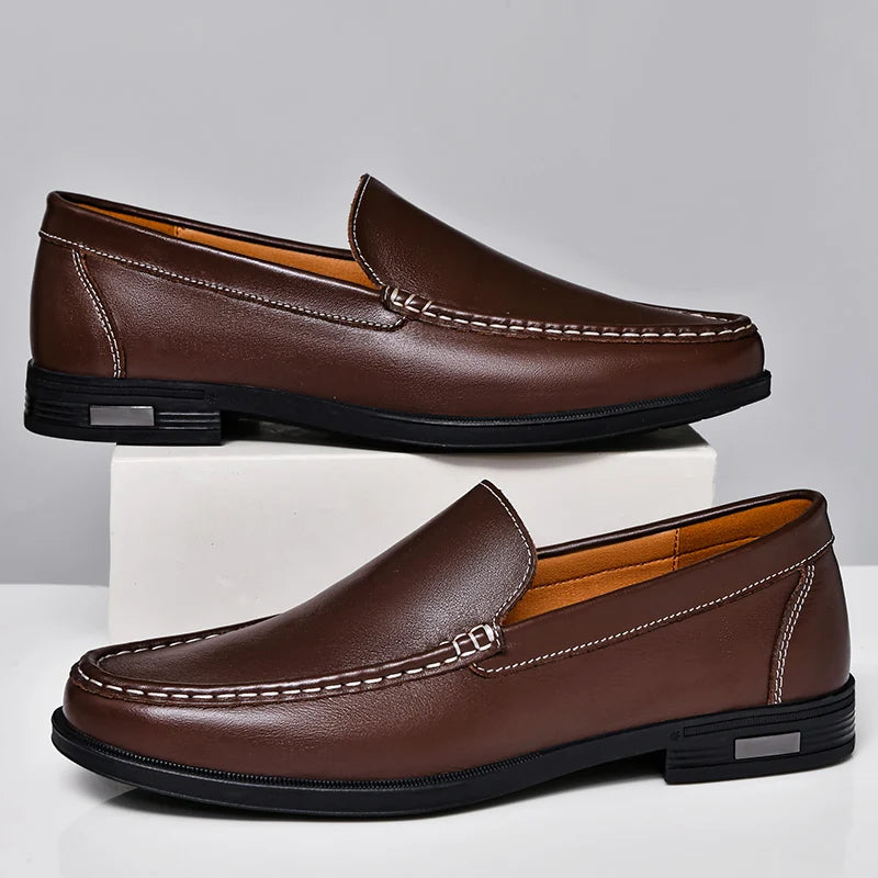 Men's genuine leather loafers in a smart dress shoe style