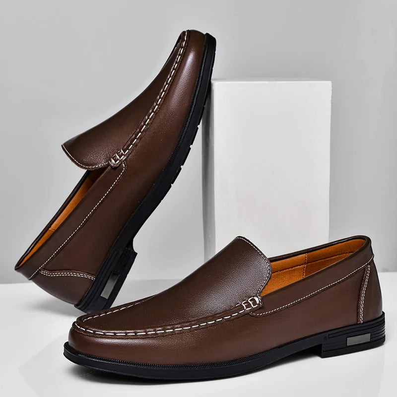 Men's genuine leather loafers in a smart dress shoe style