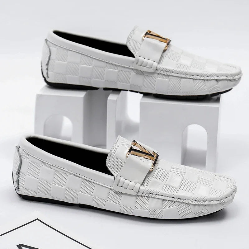 Men's woven leather loafers in a smart dress shoe style