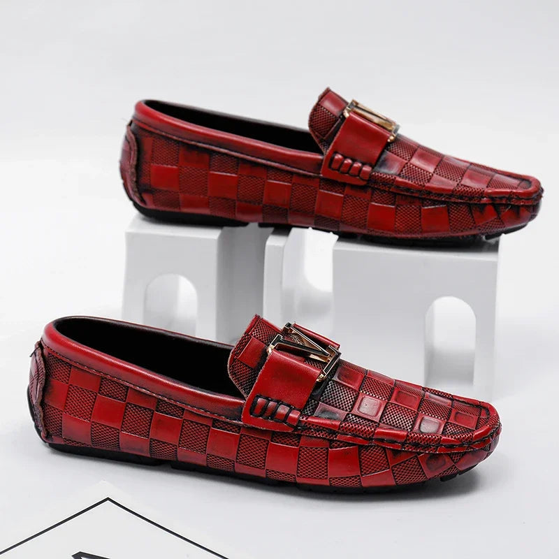 Men's woven leather loafers in a smart dress shoe style
