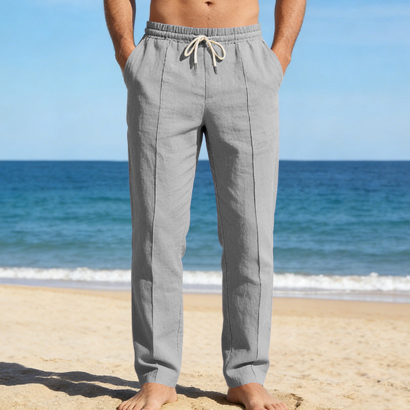 Linen Trousers Women Straight-Leg Relaxed Fit 1