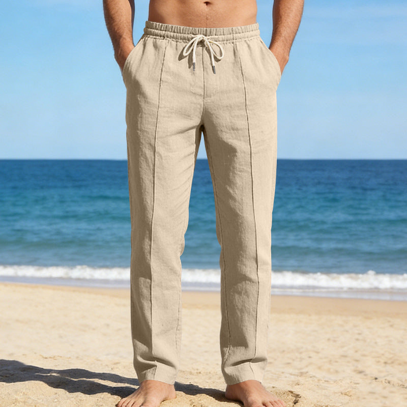 Linen Trousers Women Straight-Leg Relaxed Fit 3