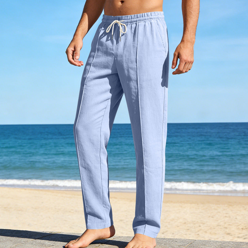 Linen Trousers Women Straight-Leg Relaxed Fit 4