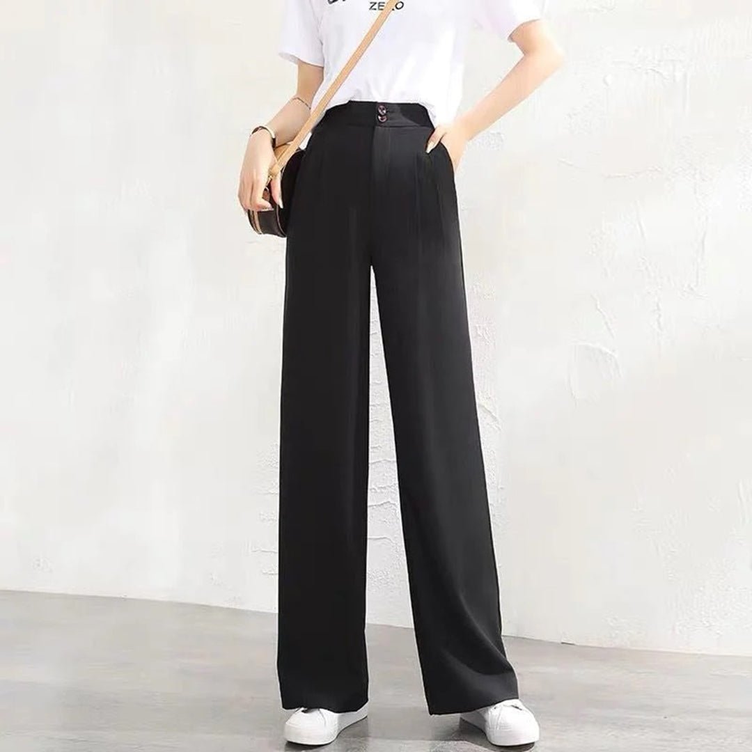 Linen Wide Leg Trousers High-Waisted Fit 1