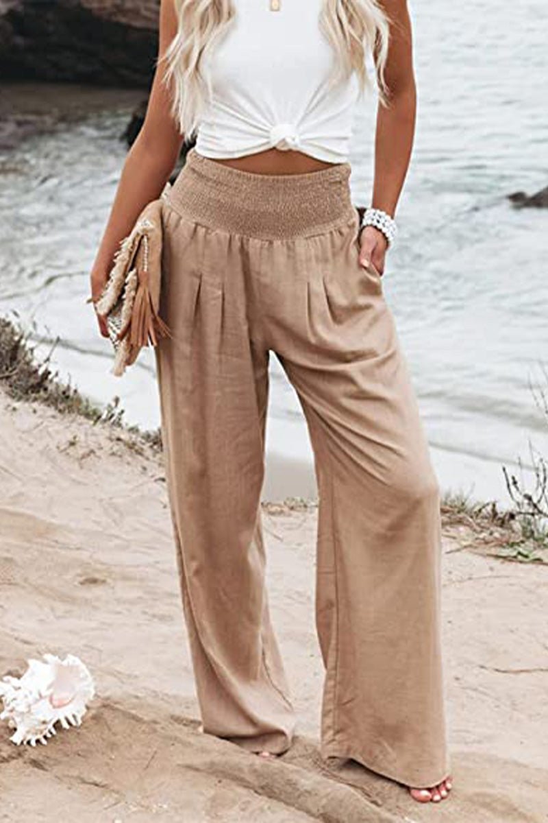 Linen Wide Leg Trousers High Waisted Design 1