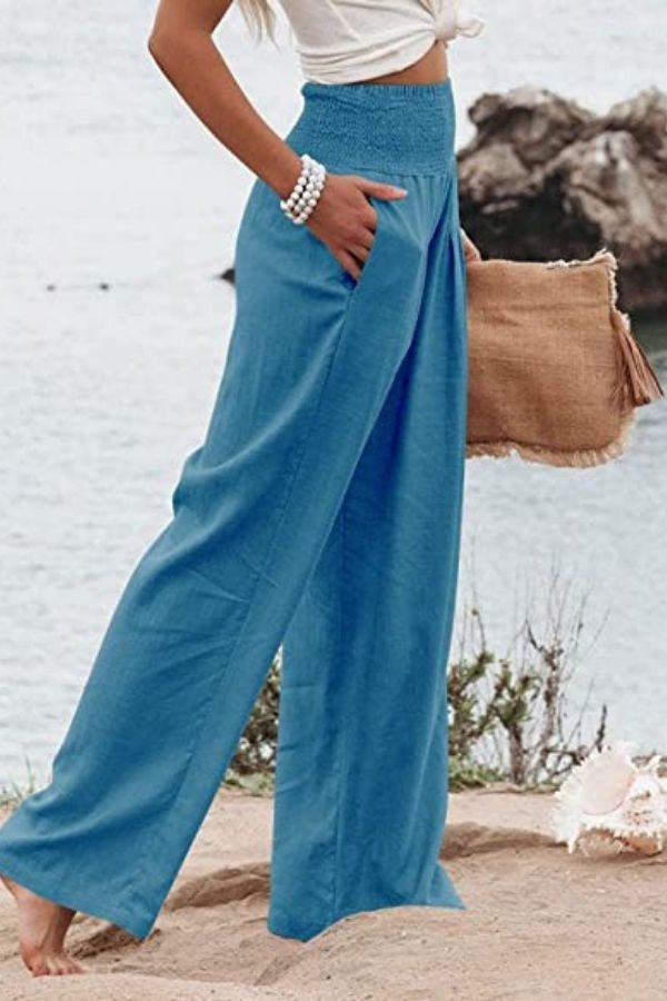 Linen Wide Leg Trousers High Waisted Design 6