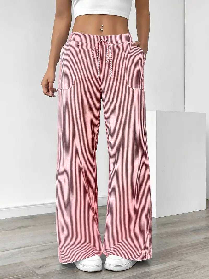 Linen Wide Leg Trousers With Pockets 1