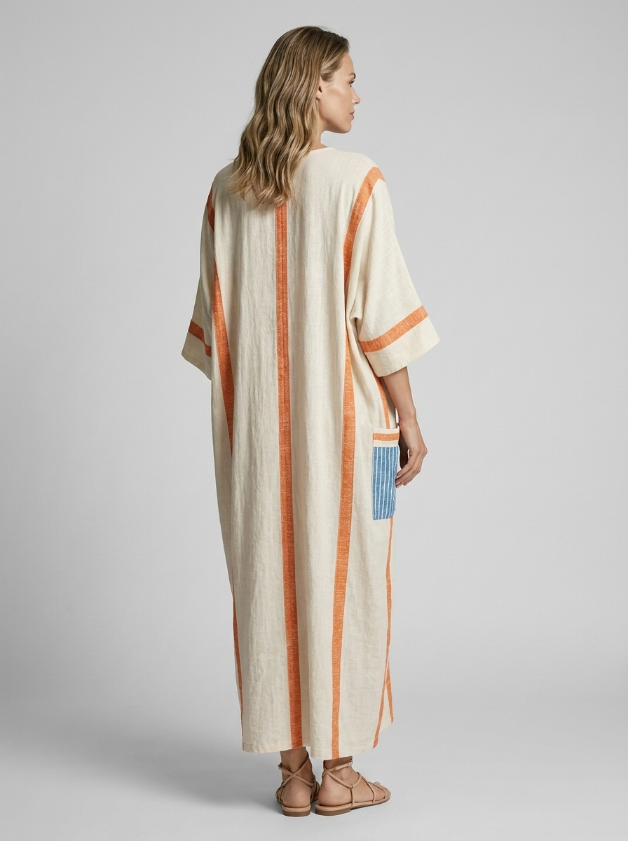 Boho Maxi Dress with V-Neck for Summer