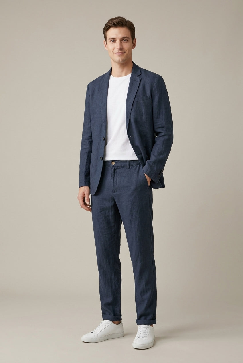 Men's Blazer Set With Elastic Waist Trousers 0