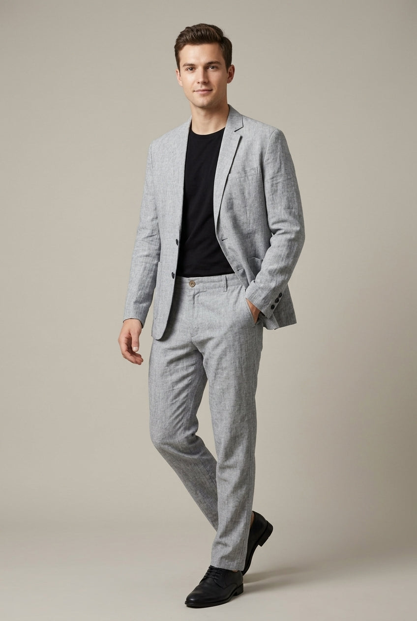Men's Blazer Set With Elastic Waist Trousers 4