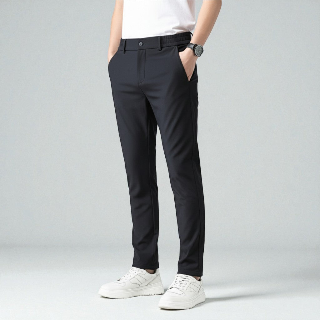 Men's Chinos Slim Fit Tapered Trousers With Pockets 0
