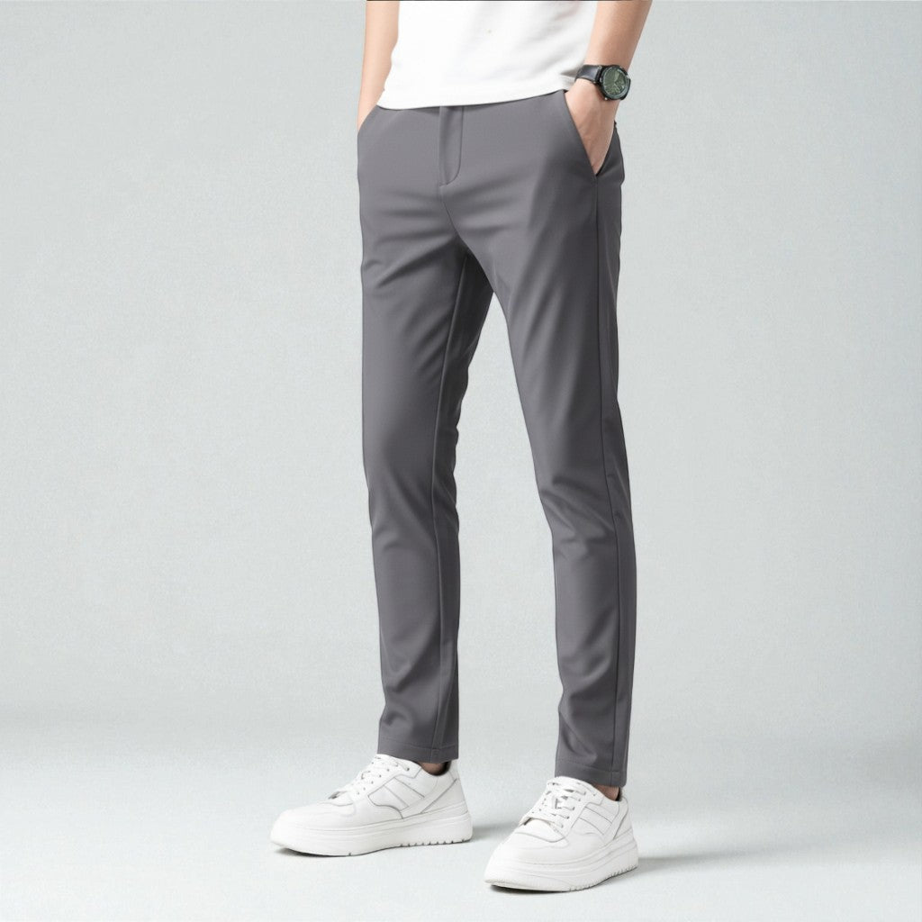 Men's Chinos Slim Fit Tapered Trousers With Pockets 2