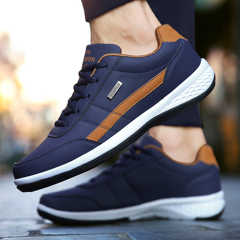 Men's red lace up casual trainers with cushioned EVA sole